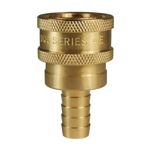 Dixon E-Series Hydraulic Brass Straight Through Interchange Hose Barb Coupler