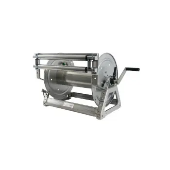 Hannay Reels SNC18 Series Aluminum Manual Rewind Reel w/ Rollers - Reel Only