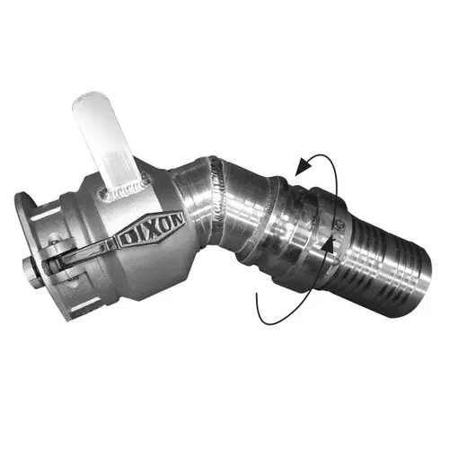 Dixon Vapor Recovery 4 in. Coupler x 4 in. 45° Swivel Hose Shank w/ Probe, Check Valve, & Handle