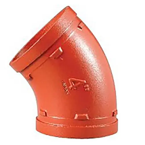 Shurjoint 7111 Grooved 45° Elbow Fitting, Ptd. Orange