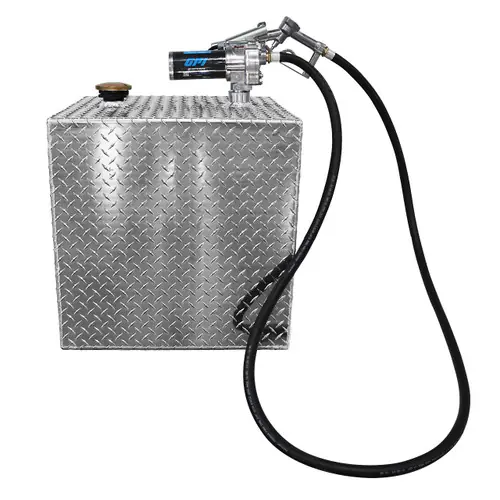 55 Gallon Aluminum Square Fuel Transfer Tank w/ GPI 15 GPM Pump (12V DC)