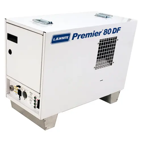 L.B. White Premier 80 DF Enclosed Flame Ductible 80,000 BTU Dual Fuel Heater w/Thermostat and Hose