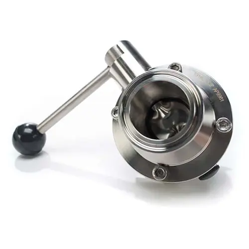 JME SSBFVF-V Series 316 SS 4-Position Butterfly Valve, w/Viton Seals, SS Disc, Clamp Style