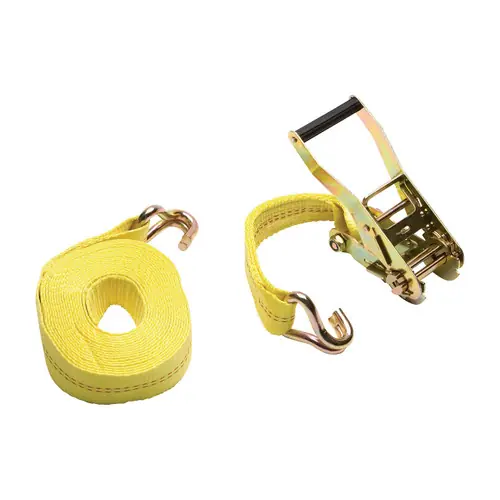 DD Sling 2 in. W x 27 ft. Long Wide Handle Ratchet Strap w/ Wire Hooks