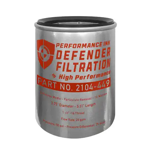Performance Ink PI-2104-449 10 Micron Particulate Spin-On Fuel Dispenser Filter (400-10)