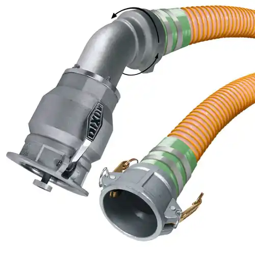 Kuriyama VaporFlex 4 in. Heavy Duty Reinforced Vapor Recovery Hose Assemblies w/ Part C Female Coupler x 45° Swivel Dixon VR4040CS-ALS45 Ends