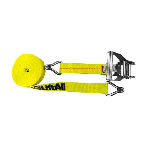 Lift-All Load Hugger™ 2 in. x 15 ft. Polyester Tie Down w/ Ratchet, 1-Ply, U-Hook, 15,000 lbs. Ultimate Strength, 5,000 lbs. Working Load Limit
