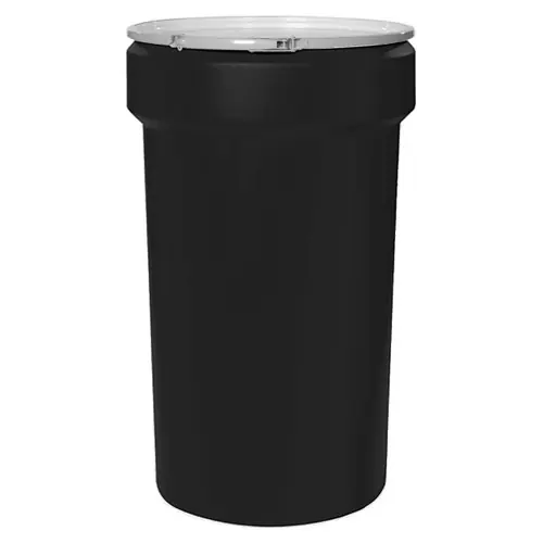 Justrite Eagle 1655BLK 57 Gal. Lab Pack Open Head Drum, Plastic Lever-Lock, Black