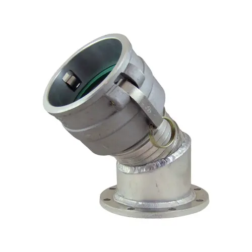 JME 4 in. Female Camlock x 45° Elbow x TTMA Flanged Swivel