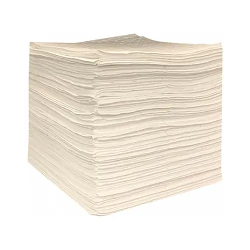 Essentials Oil Only 15 in. x 18 in. Single-Ply Heavyweight Sorbent Pads- 100 Qty.