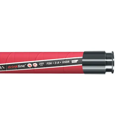 Continental ContiTech 1 in. Chlorobutyl Drinkline Discharge Hose w/ 3A Tri-Clamp Ends