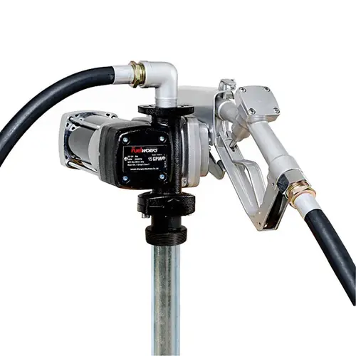 Fuelworks 120V AC Explosion Proof Fuel Transfer Pump w/ Manual Nozzle - 15 GPM