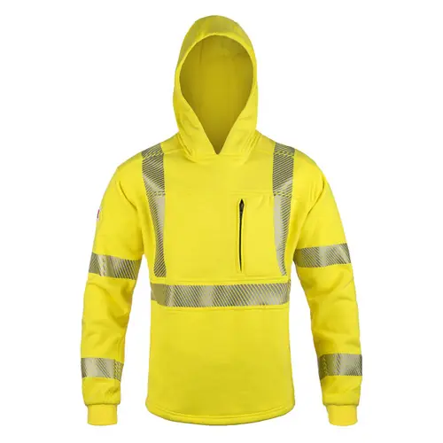 Lakeland IHDPANT29RT FR Pull Over Hoodie, ANSI Class 3, Hi-Vis Yellow