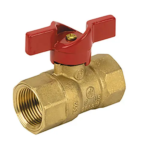 Jomar Valve T-205 Series FNPT Ball Valve w/Red T-Handle, 400 PSI, Lifetime Warranty