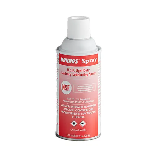 Haynes 50 Light Duty Sanitary Lubricating Spray 9 oz. Cans, 6 Cans / Carton