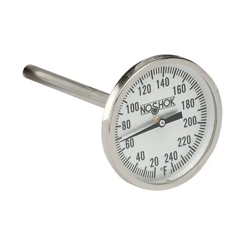 NOSHOK 100 Series 1 3/4 in. Bimetal Thermometer w/ 1/4 in. NPT Back Mount, 2 1/2 in. L Stem, 0 ° to 200° F