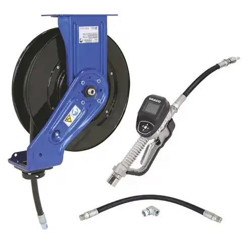 Graco 24E002 SDX 10 1/2 in. x 35 ft. Oil Hose Reel w/ Flexible Manual Meter