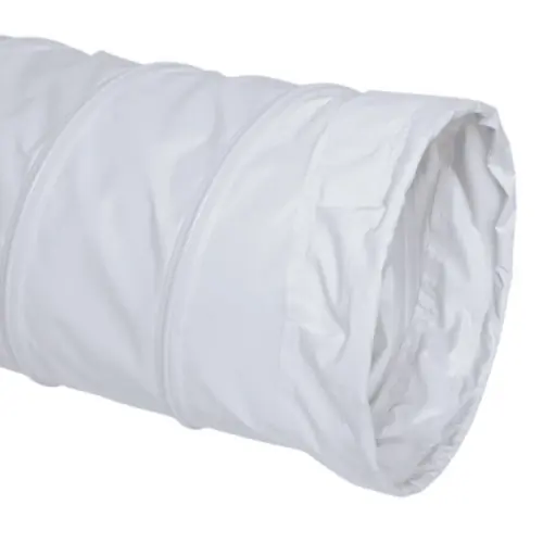 Flexaust Springflex FX-180 25 ft. Sewn Single-ply PVC Vinyl Coated White Polyester Fabric Duct Hose