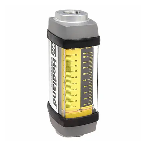 Badger Meter Hedland Variable Area Oil Flow Meter, Aluminum, 1-1/4 in. Female NPTF
