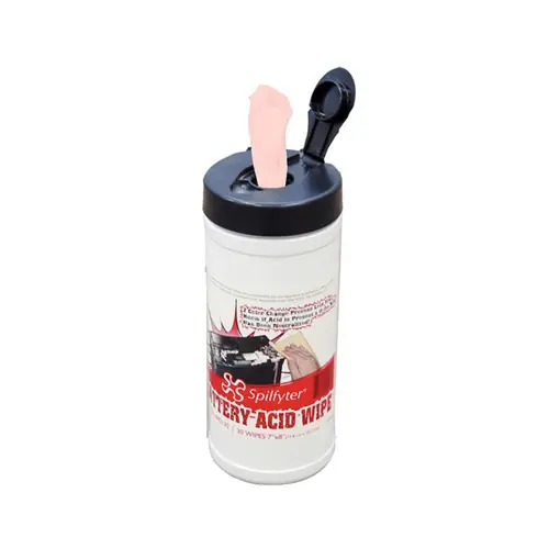 Spilfyter 440130 Battery Acid Wipes, 30 Wipes/ Canister