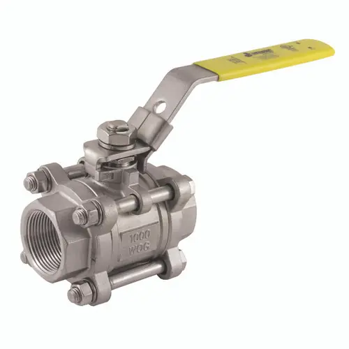 Jomar Valves TS-1001N 3-Piece 4 Bolt Swing Out Body Full Port Stainless Steel Ball Valve - Threaded Connection, 1000 PSI