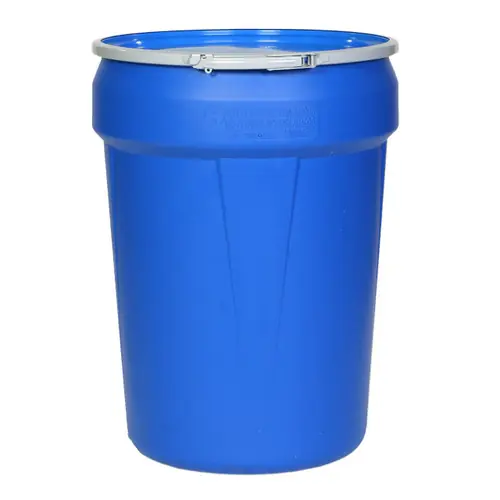 Justrite Eagle 1601MB 30 Gal. Lab Pack Open Head Drum, Metal Lever-Lock, Blue