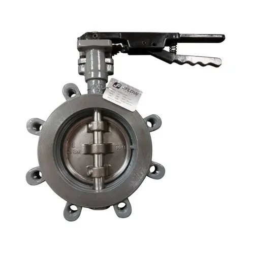 J-Flow Controls C-8324BCCCL110 ANSI 150# 6 in. Lug Style Stainless Steel Disc High Performance Carbon Steel Butterfly Valve