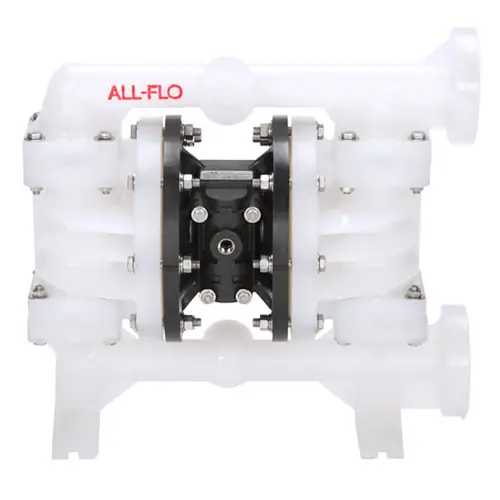 All-Flo A100 1 in. Flange Polypropylene Air Diaphragm Pump w/ PTFE with Santoprene Backup Diaphragms, PTFE Balls & Polypropylene Seats