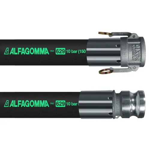 Kuriyama T629AA 3 in. 150 PSI Black Biofuel Petroleum Suction & Discharge Hose Assemblies w/ Part C Female Coupler x Part E Male Adapter Ends