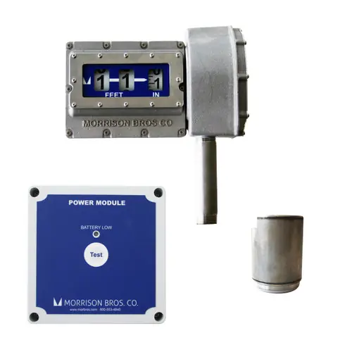 Morrison Bros. Model 1519 Mechanical Tank Top Gauge w/ Vertical Face, Drop Tube & Level Alarm Relay Output - Up to 7 m. - Meters & Centimeters