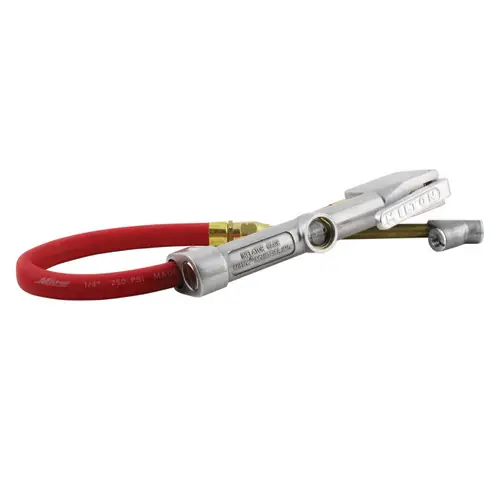 Milton S-516 Straight Foot Chuck Tire Inflator Gauge - 15 in. Hose, Lock-On Threads
