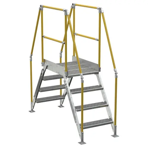 Vestil COL-4-HDG 4 Step Galvanized Cross-Over Ladder, 38-1/4 in. H Underside