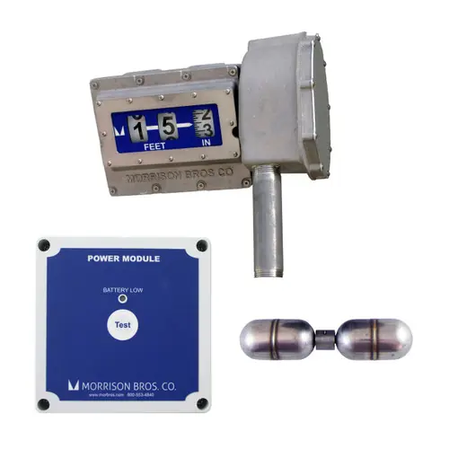 Morrison Bros. Model 1519 Mechanical Tank Top Gauge w/ Standard Float & Level Alarm Relay Output - Up to 25 ft.- Feet & Inches