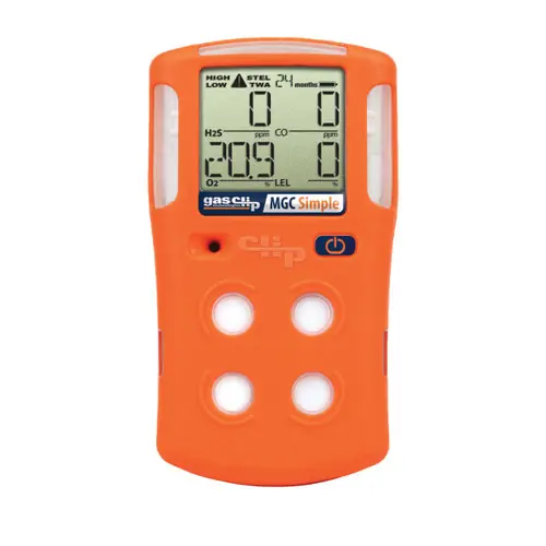 Gas Clip Technologies MGC Simple Detector, 4 Gas (H2S, O2, CO & LEL), 2 Year Run Time