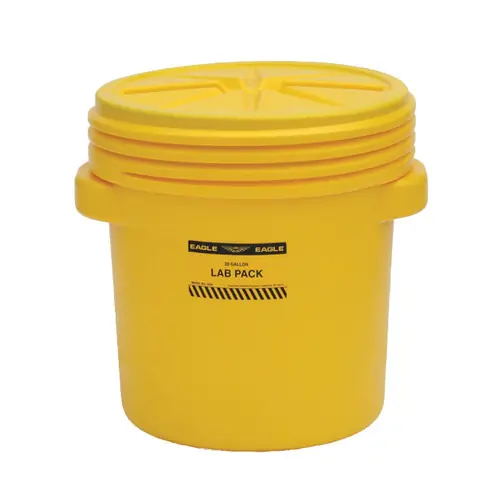 Justrite Eagle 1650 20 Gal. Lab Pack w/Screw-On Lid, Yellow