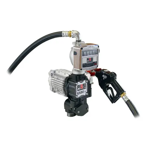 PIUSI PIF0039140 EX80CD Series Heavy Duty 120V AC Powered Transfer Pump w/ Auto Nozzle - Pro Kit