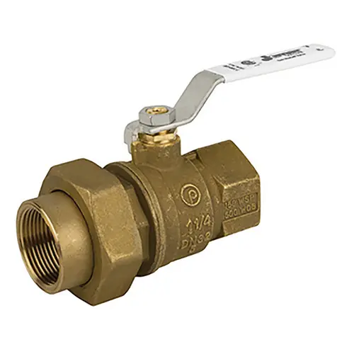 Jomar Valve T-100UEG Series FNPT Lead-Free Brass Ball Valve, Full Port, Single Union End, Lifetime Warranty