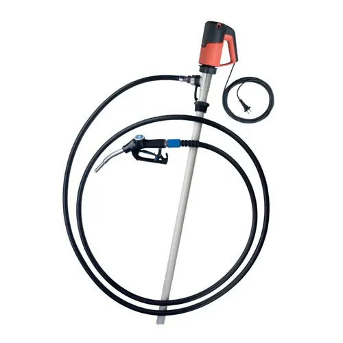 Flux F430PP 40/33 Sealed Polypropylene Drum Pump Package w/ FEM4070 Electric Motor, Hose & Nozzle