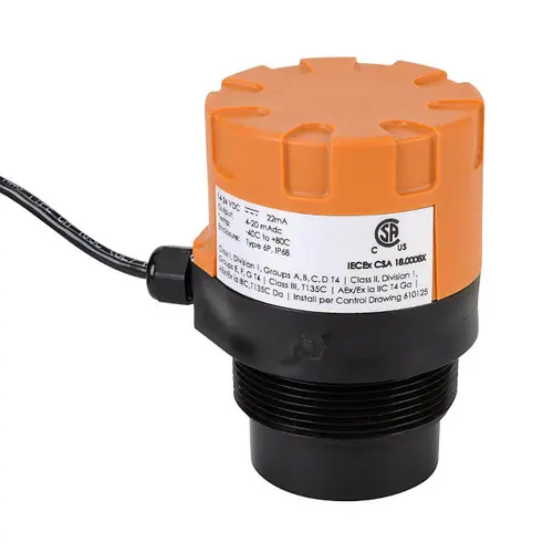 Flowline EchoTouch® US01 & US03 Reflective Ultrasonic Non-Contact Liquid Level Sensor Transmitter, 2 in. NPT, Intrinsically Safe