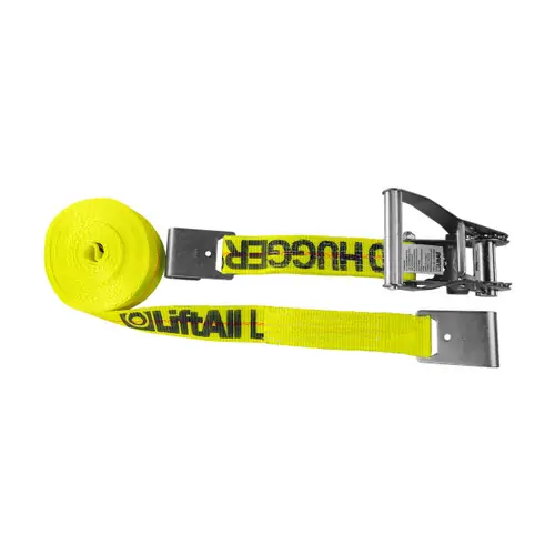 Lift-All Load Hugger™ 2 in. Polyester Tie Down w/ Ratchet, 1-Ply, Flat Hook, 10,000 lbs. Ultimate Strength, 3,300 lbs. Working Load Limit