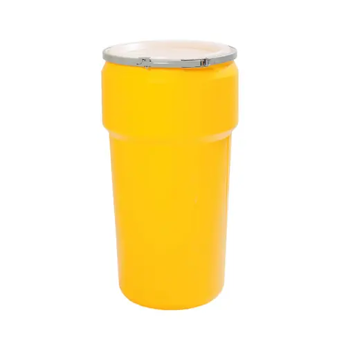 Justrite Eagle 1623M 20 Gal. Lab Pack Open Head Drum, Metal Lever-Lock, Yellow