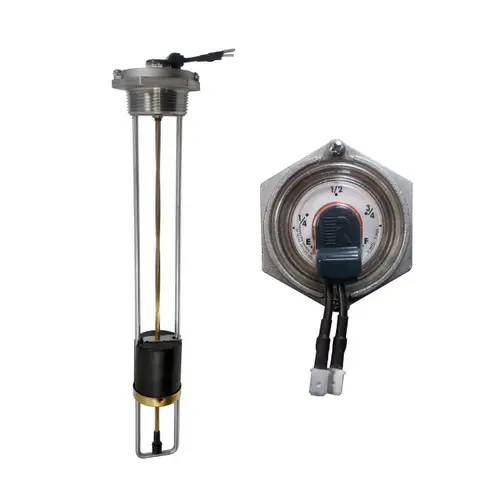 Rochester Gauges 8640 Series 1 1/2 in. Top Mounting Magnetic Liquid Level Tank Gauge w/ Senior TwinSite Dial - Range: 240-30 Ohm - Fits 17 in. Tank Depth