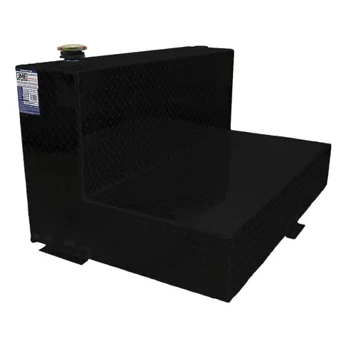 95 Gallon Aluminum L-shape Fuel Transfer Tank - Black Powder Coated