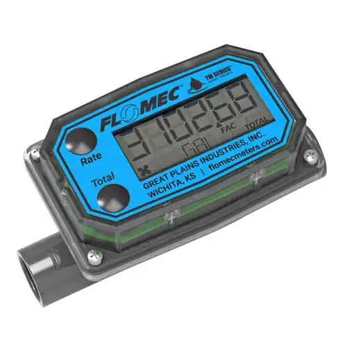 GPI TM Series 1/2 in. Spigot Turbine Water Flow Meter w/ Battery Powered LCD Display
