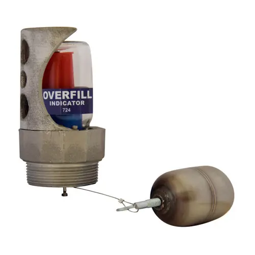 Morrison Bros. 724 Series 2 in. Overfill Indicator Gauge w/ Aluminum Guard