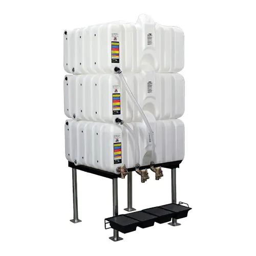 Rhino Tuff Tanks RTT-6333-NV 80/80/80 Gallon Gravity Feed Polyethylene Tank Package