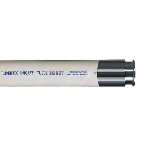Tudertechnica Tusil® Bright D 1 in. Silicone Pharmaceutical & Food Delivery Hose Assembly w/ 3A Tri-Clamp Ends