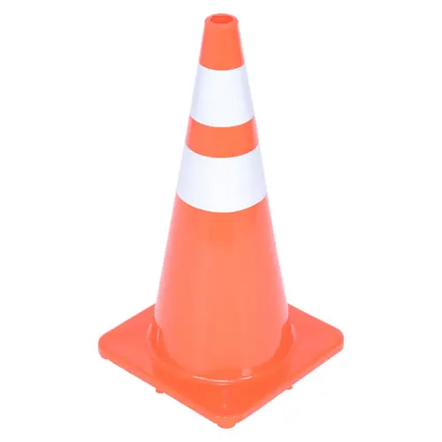 Vestil 28-SD-2R 27 1/2 in. H Standard Duty Traffic Cone w/ 2 Reflective Strips