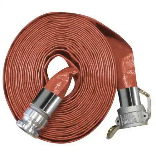 Ponaflex Ponaflat 50 Series 2 1/2 in. MSHA Premium Heavy Duty Discharge and Drip Irrigation Layflat Hose Assembly w/ Female Coupler x Male Adapter Ends