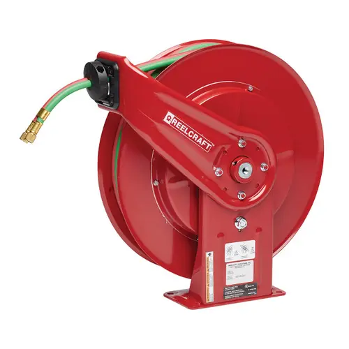 Reelcraft TW Series 1/4 in x 50 ft. Twin Line Welding Hose Reel, T-Grade